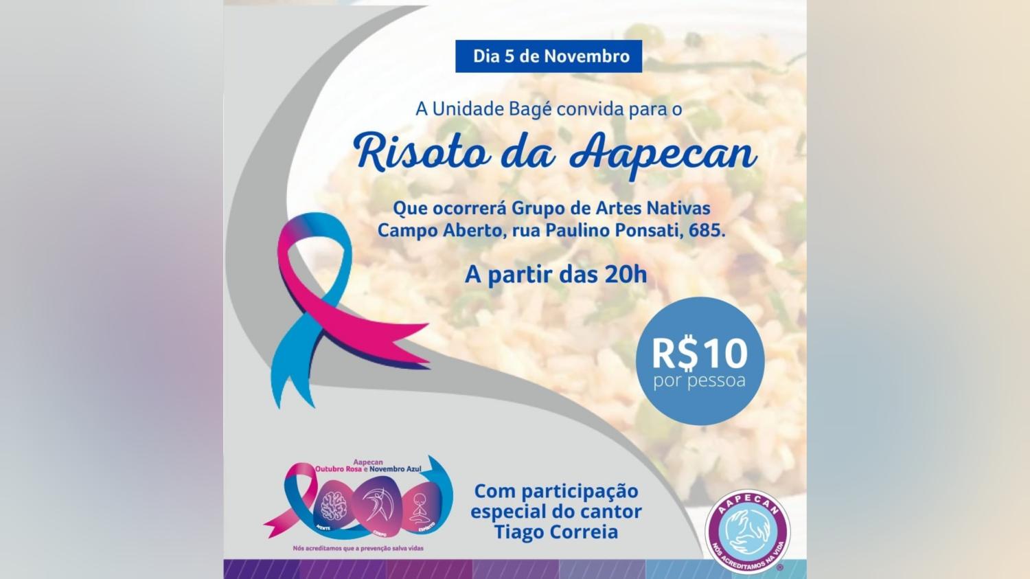 AAPECAN Bagé realiza risoto solidário