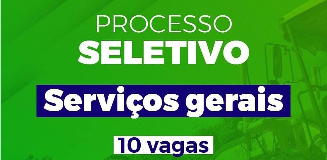 Prefeitura Municipal abre processo seletivo para serviços gerais