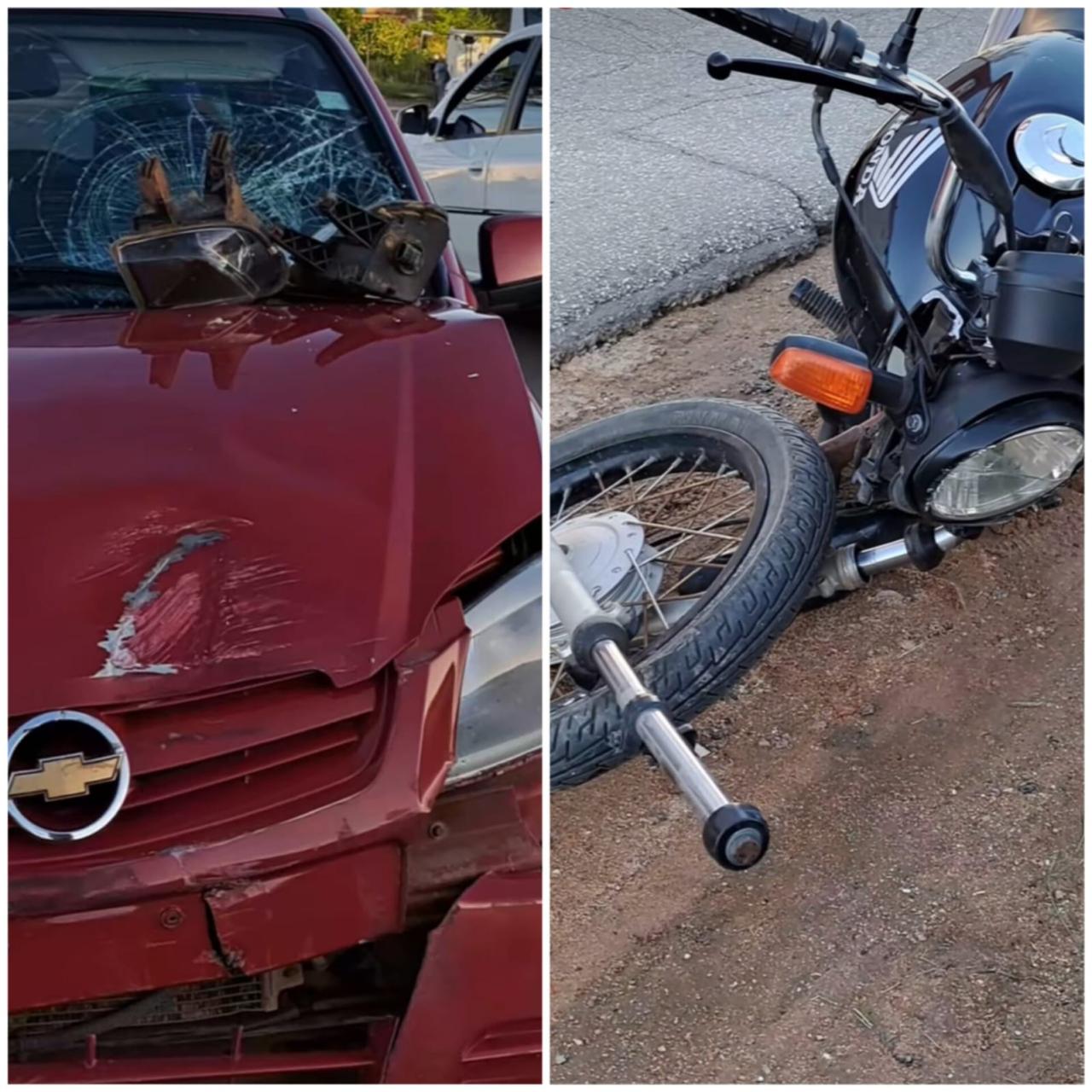  Colisão entre carro e moto na avenida Espanha deixa um homem com fratura