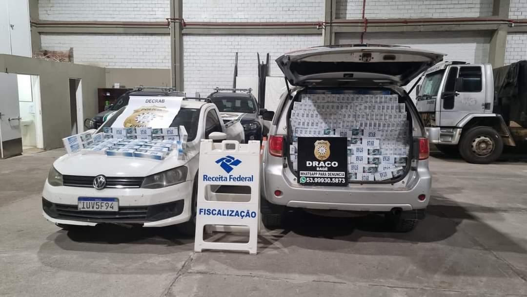 Polícia Civil prende duas pessoas e apreende carga de cigarros