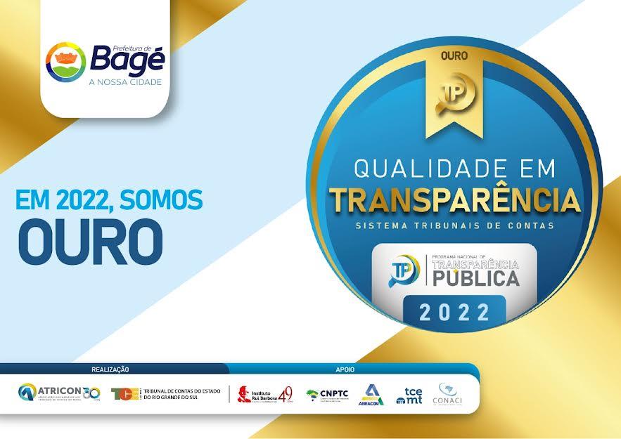 Prefeitura de Bagé é Selo Ouro em transparência das informações públicas