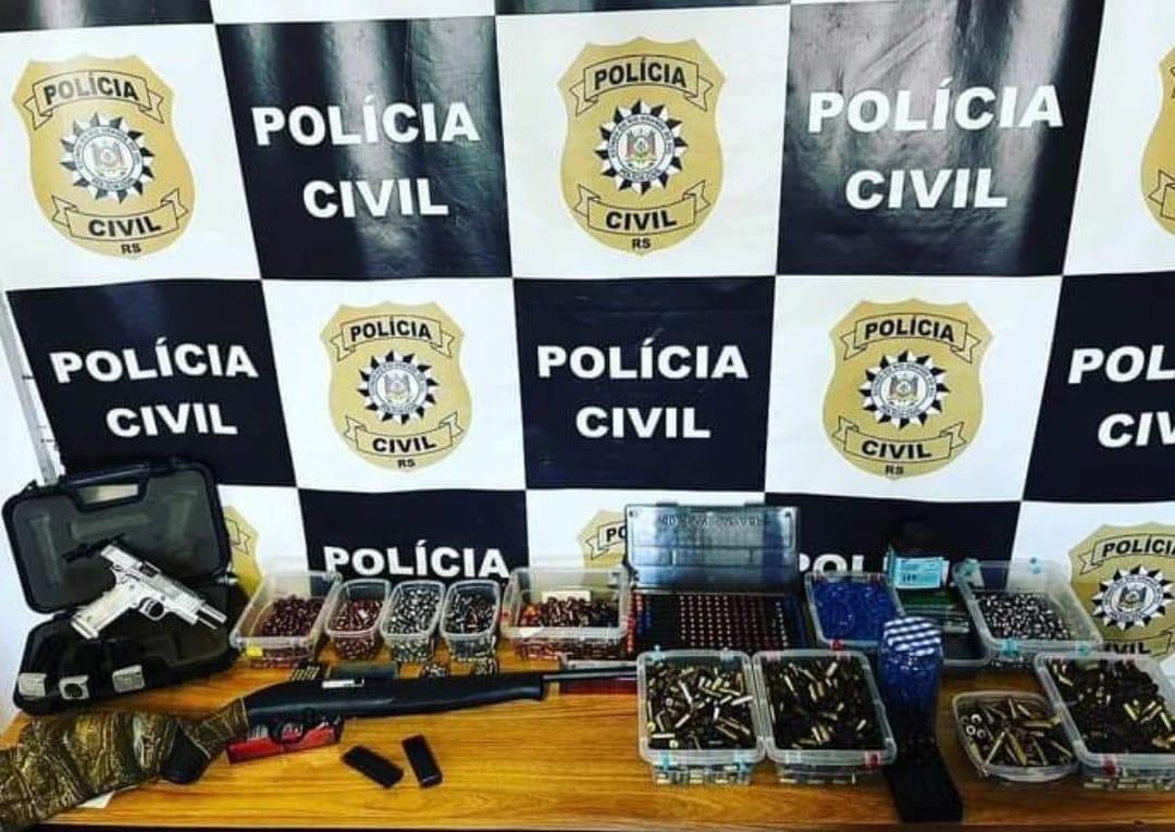 Polícia Civil apreende armas, munições e insumos para recarga
