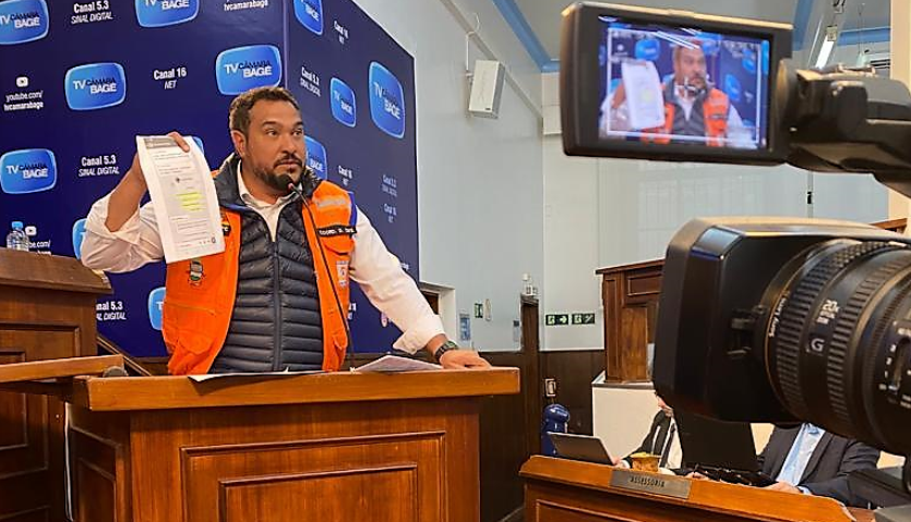 Coordenador da Defesa Civil de Bagé participa de sessão na Câmara de Vereadores