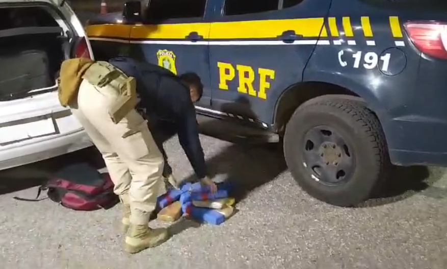 Indivíduo é preso com 10kg de drogas pela PRF