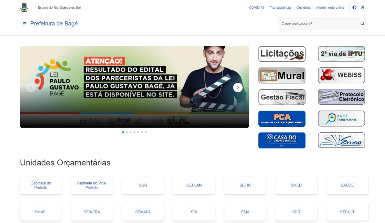 Prefeitura de Bagé apresenta seu novo site