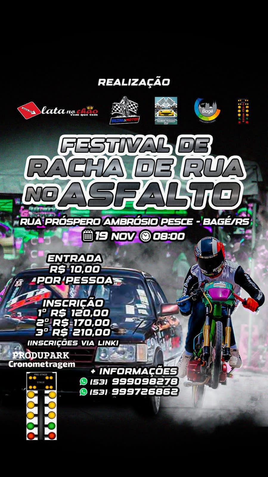 Festival de Racha de Rua acontece neste domingo em Bagé