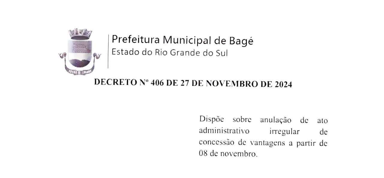 Decreto municipal anula vantagens concedidas a partir do dia 08 de novembro