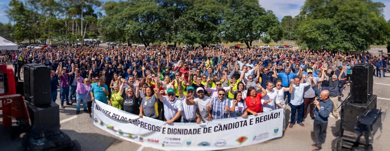 Manifestação em Candiota busca manter funcionando uma das maiores usinas termelétricas do RS