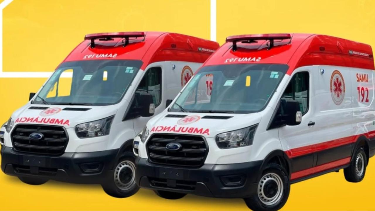 Município recebe duas novas ambulâncias para atendimento do Samu