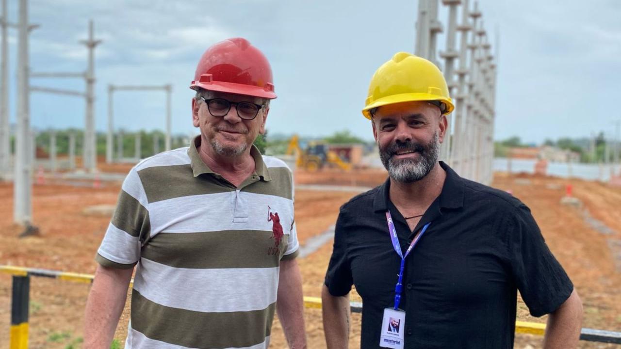 Obra da subestação Bagé 3 recebe a visita do prefeito Luiz Fernando Mainardi