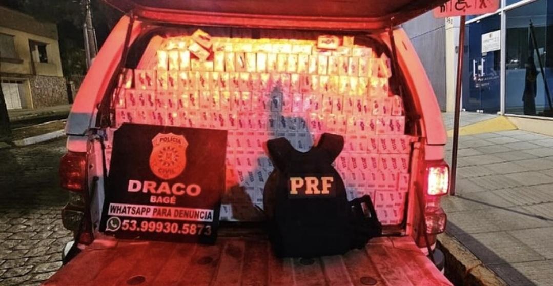 Civil e PRF apreendem cigarros contrabandeados em Bagé