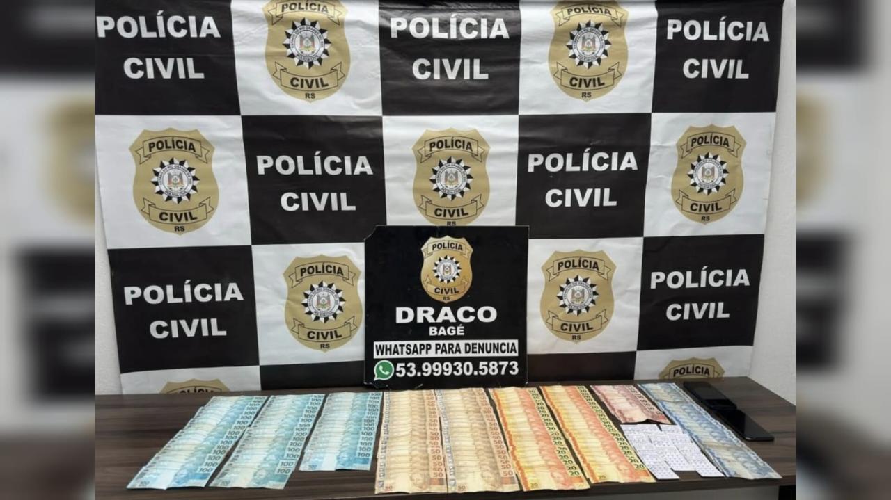 Grande volume de dinheiro estrangeiro é apreendido pela polícia em Bagé