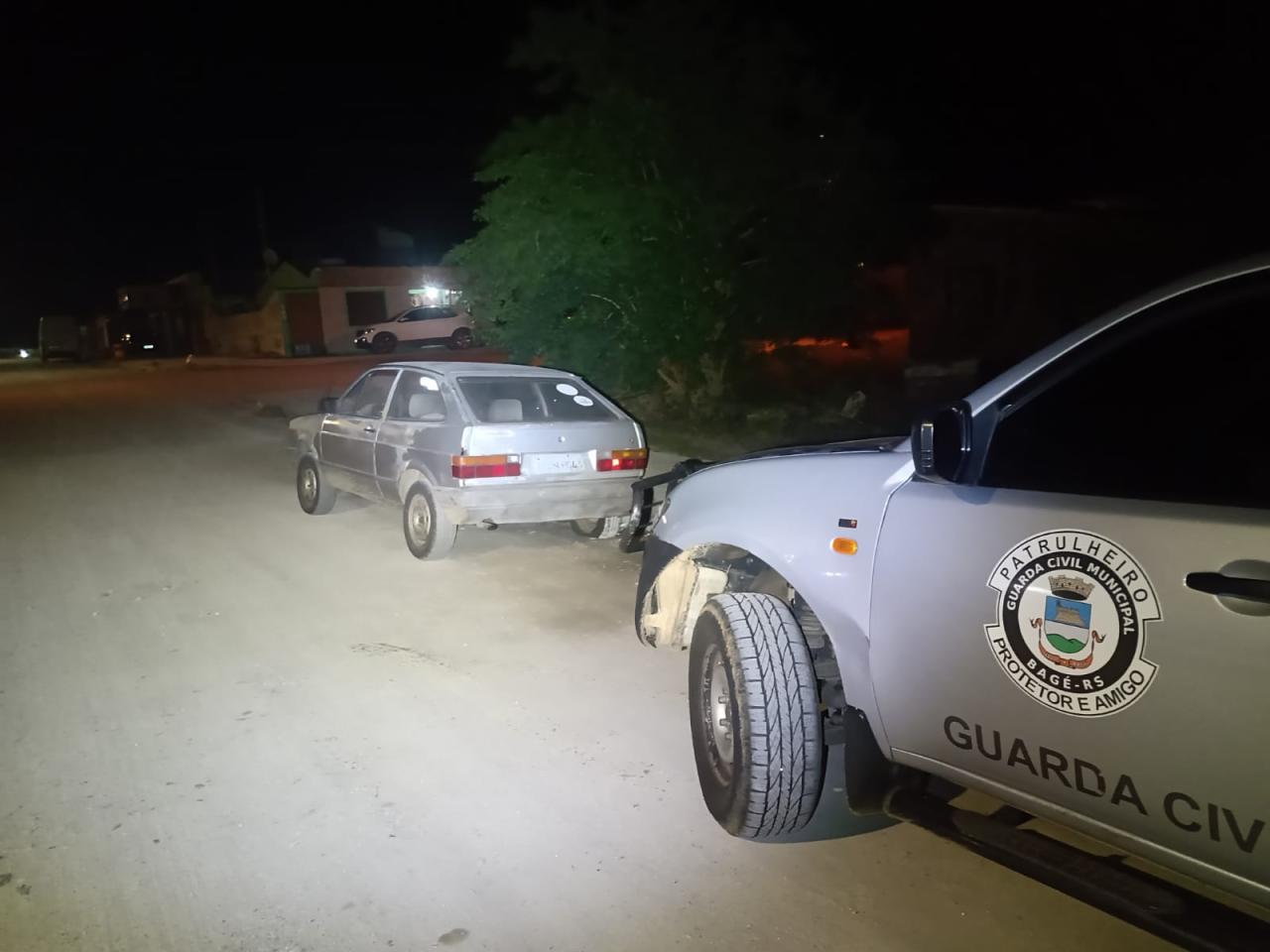 Guarda Civil recupera veículo durante a madrugada em Bagé