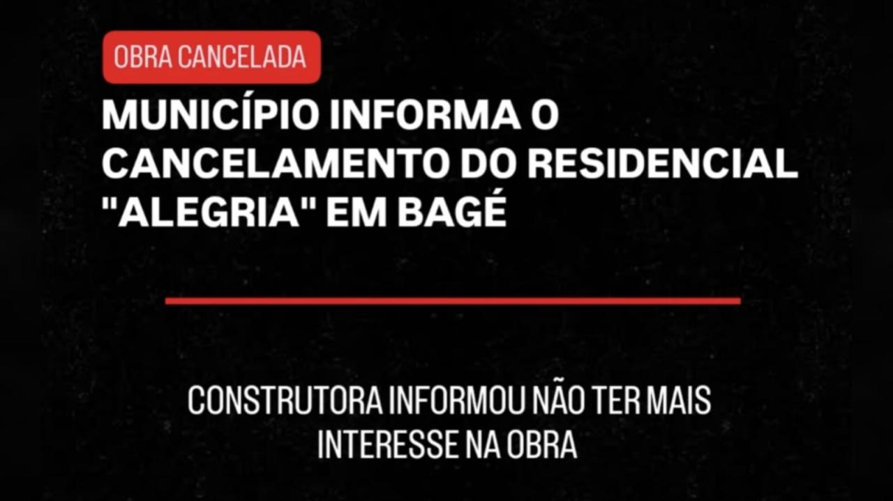 Município informa o cancelamento do Residencial 