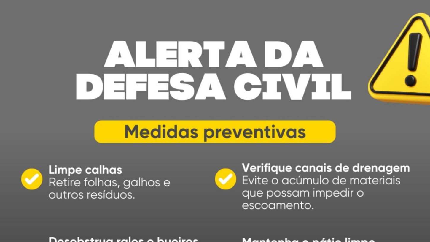 Defesa Civil do município divulga alerta