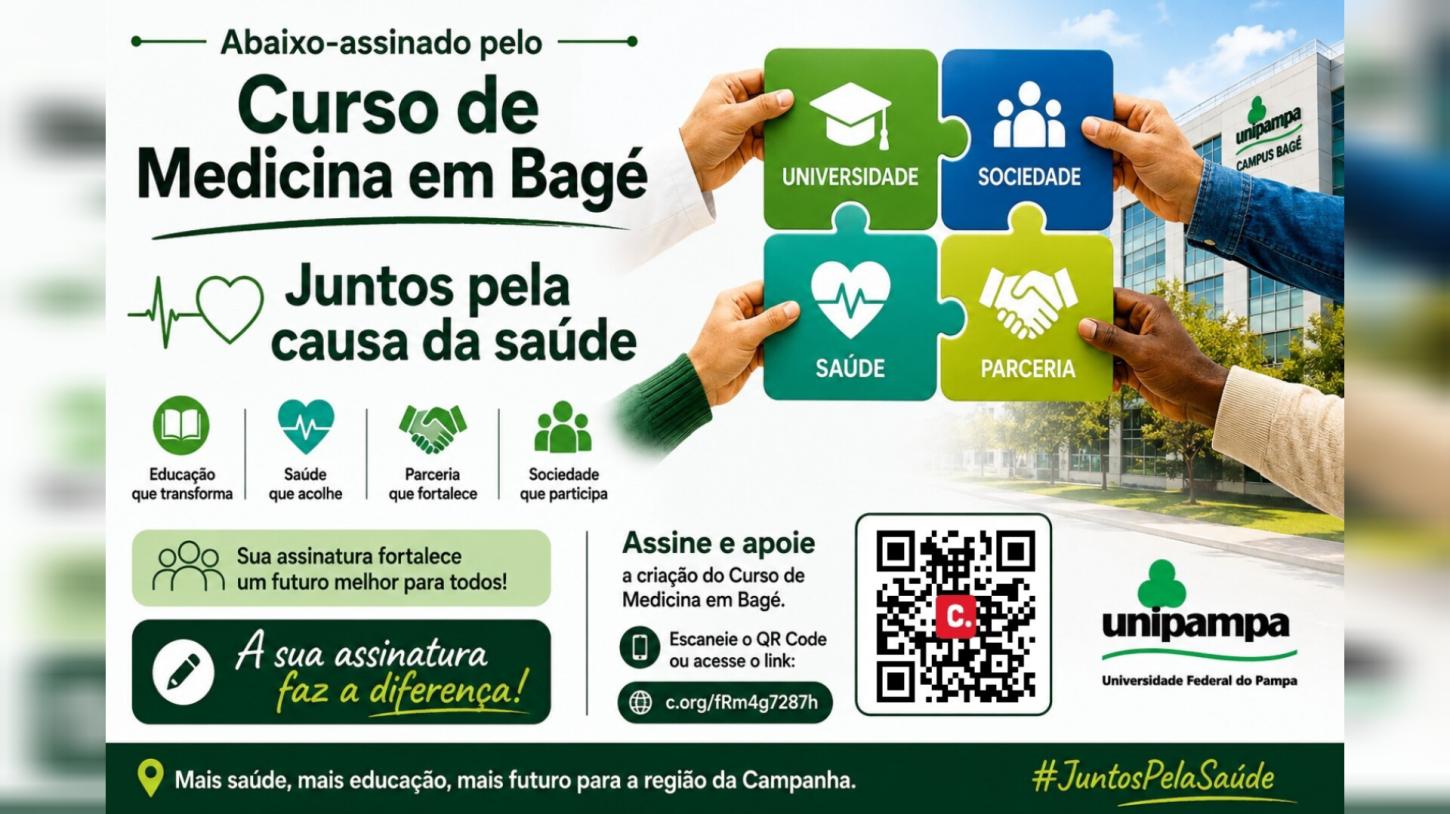 Grupo lança abaixo-assinado em favor do curso de Medicina na Unipampa Bagé